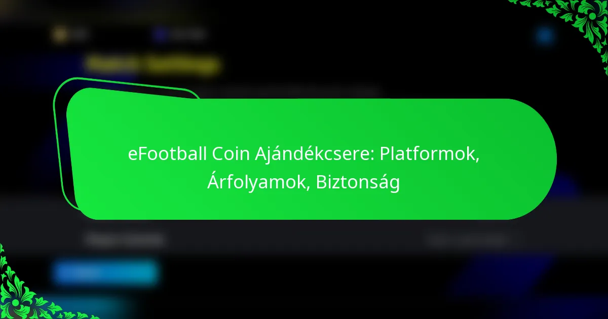 eFootball Coin Ajándékcsere: Platformok, Árfolyamok, Biztonság