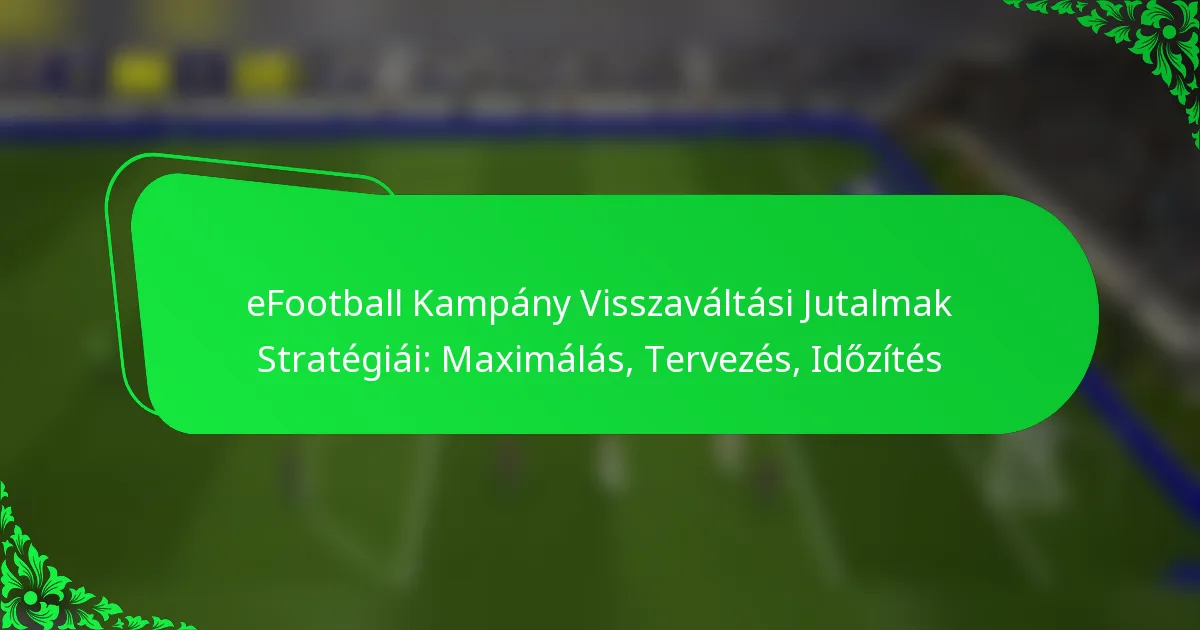 eFootball Kampány Visszaváltási Jutalmak Stratégiái: Maximálás, Tervezés, Időzítés